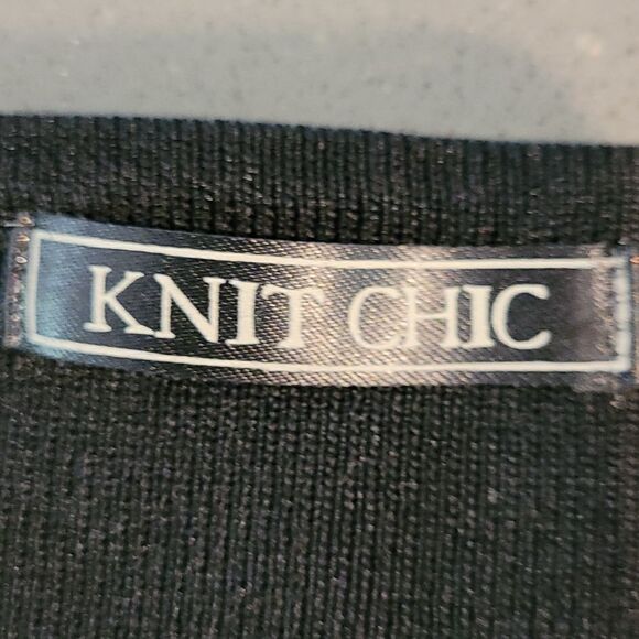 Knit Chic sz S black top/ blouse - Picture 7 of 8